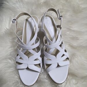 Naturalizer White Strappy Sandal Heels